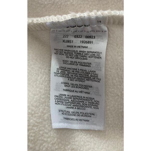 Columbia women's cream Sherpa fleece 3/4 length snap front coat, size XL - Picture 8 of 10